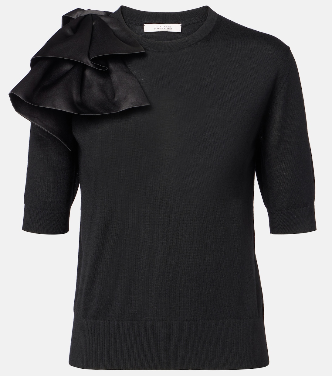 

Шикарный свитер из мериносовой шерсти с оборками Dorothee Schumacher, Pure Black