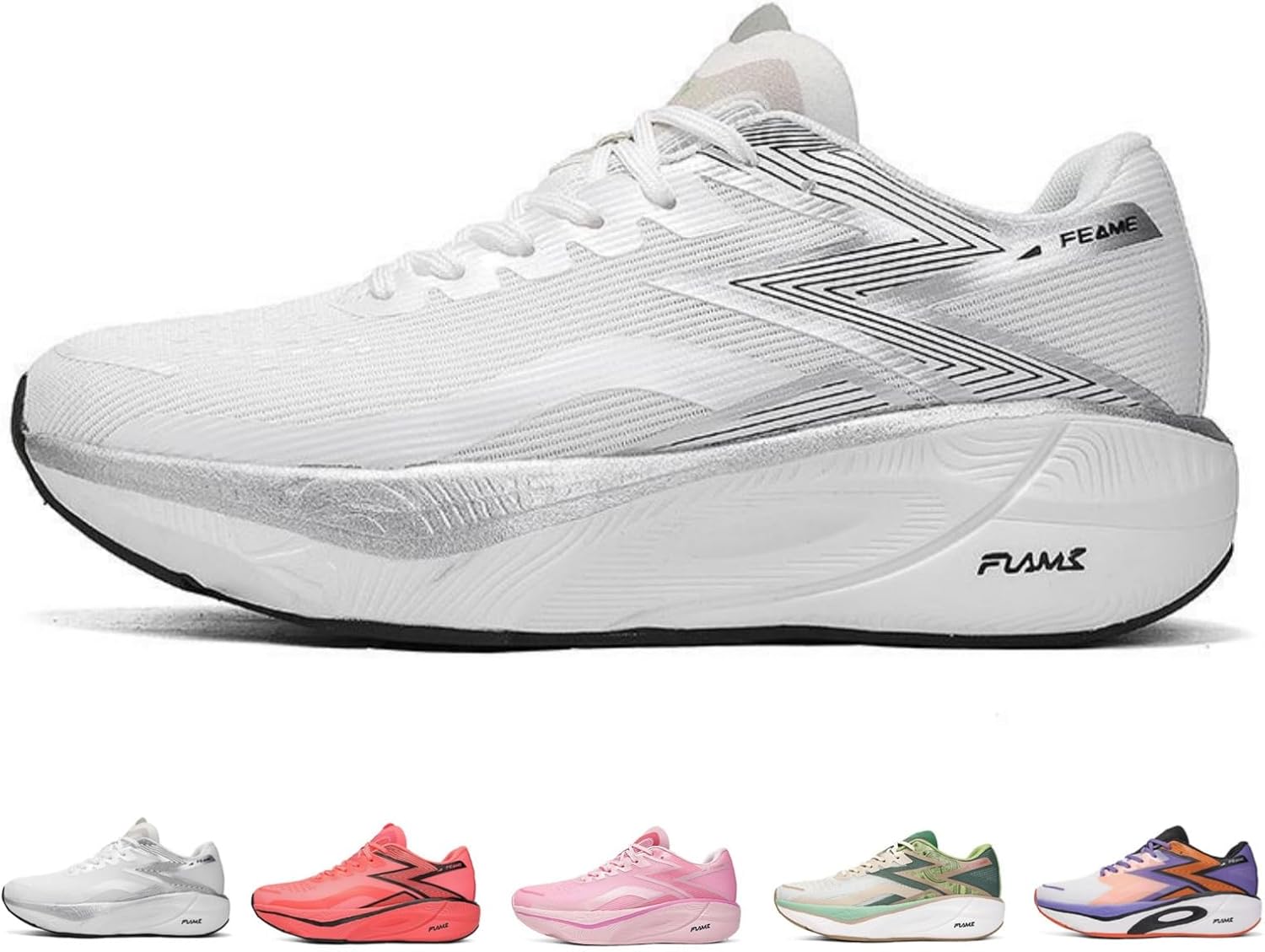 

Кроссовки для бега MACEFIL с дыхающей мембраной и карбоновой пластиной для мужчин, легкие, с амортизацией, профессиональные кроссовки для тренировок и соревнований, белый