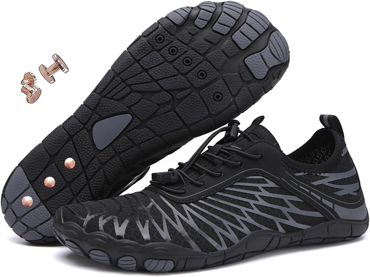 

Кроссовки Zureto с медью, удобная мягкая обувь для пеших прогулок для женщин и мужчин, черный