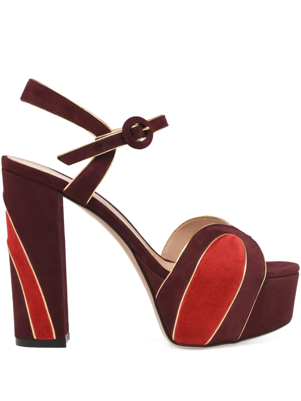 Босоножки Tamara на платформе и каблуке 125 мм Gianvito Rossi, коричневый