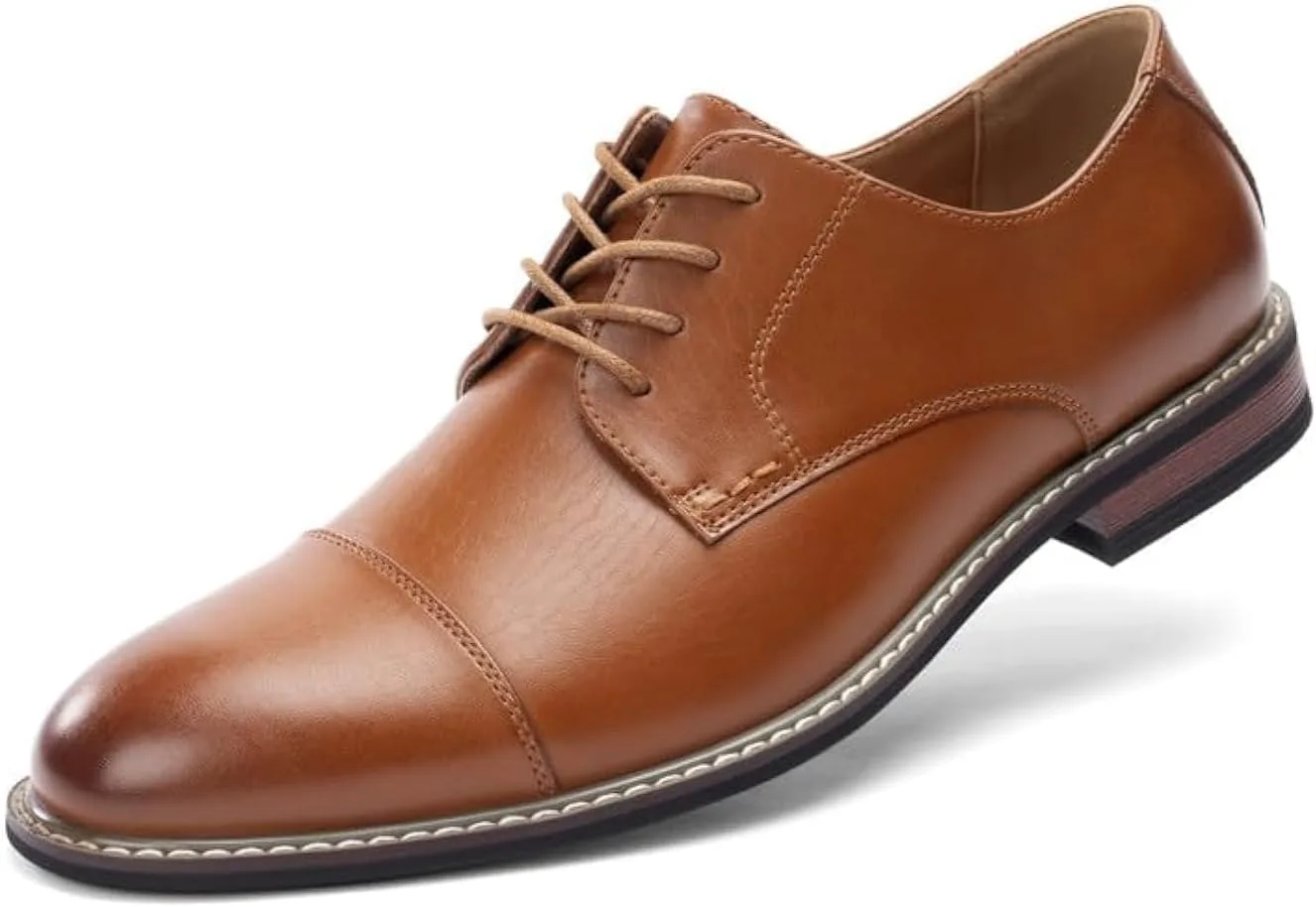 Мужские классические туфли-оксфорды, стиль «крылышко» Prince, современные формальные шнурованные, с круглым носком, подошва TPR Cusolemore, коричневый — фото 2