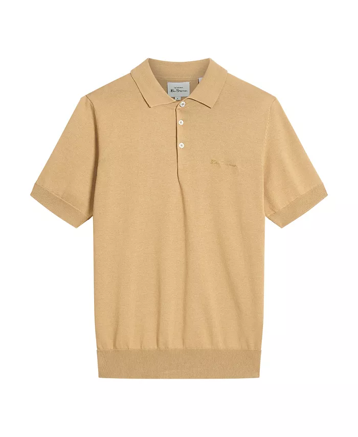 

Мужская фирменная рубашка поло с коротким рукавом Ben Sherman, коричневый/бежевый