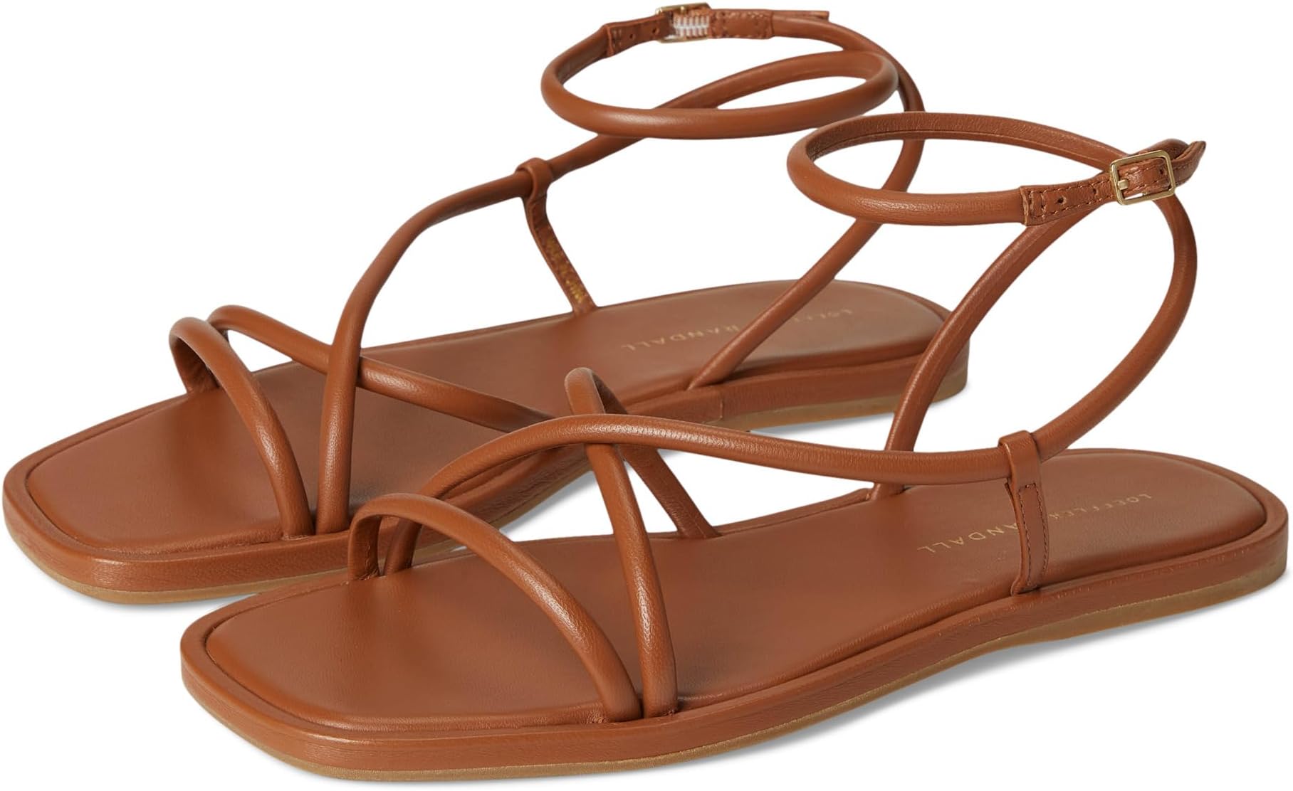 Сандалии Loeffler Randall Noor Strappy Ankle Wrap Flat Sandals, Timber