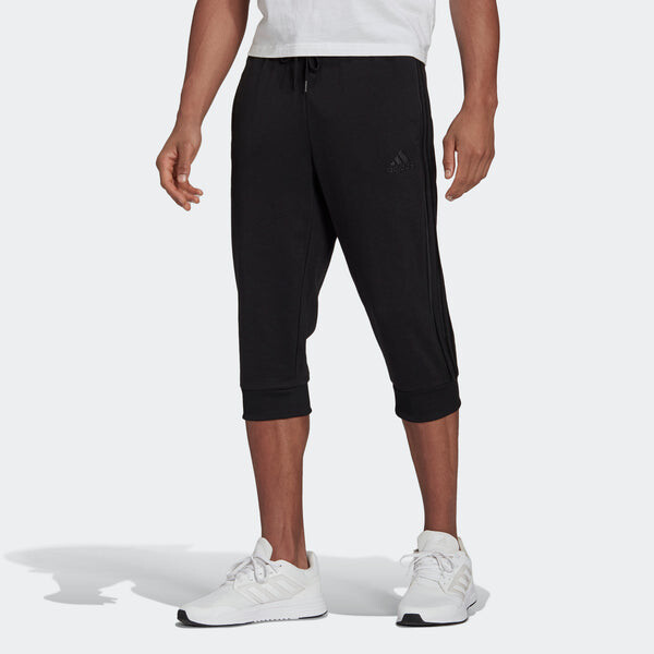 Спортивные штаны adidas M 3s Ft Tc 34pt Embroidered Logo Stripe Knit Bundle Feet Cropped Pants Black, черный — фото 3