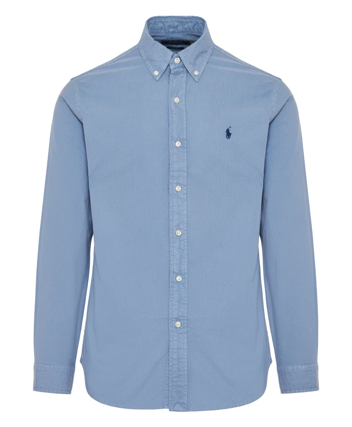 

Вышитая хлопковая рубашка Polo Ralph Lauren, синий