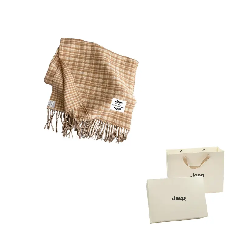 

Шарф из полиэстера унисекс Jeep, коричневый