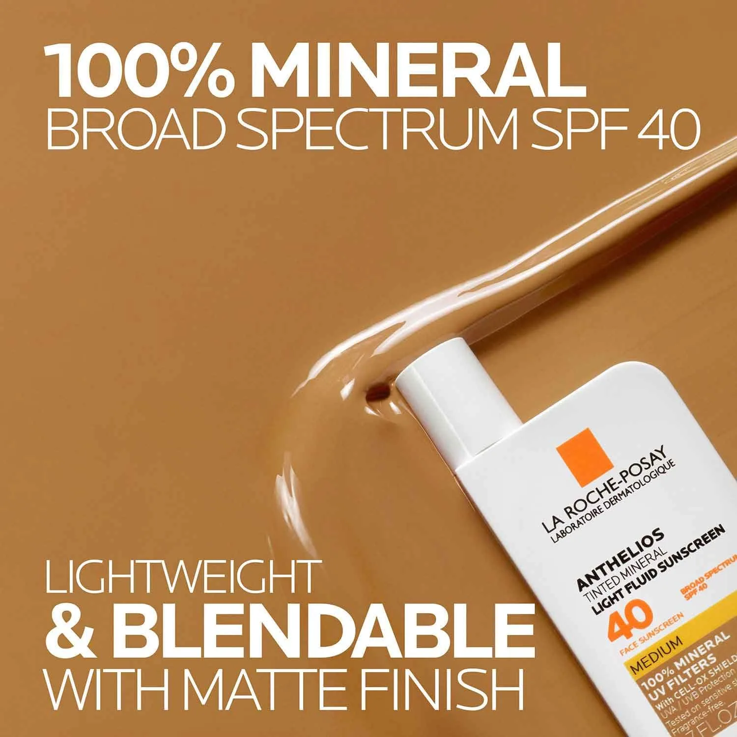 La roche-posay anthelios солнцезащитный крем SPF 40, ультралегкая жидкость широкого спектра SPF 40, для лица с диоксидом титана, легкий и быстро впитывающийся, без масла, матовый финиш, Medium — фото 3