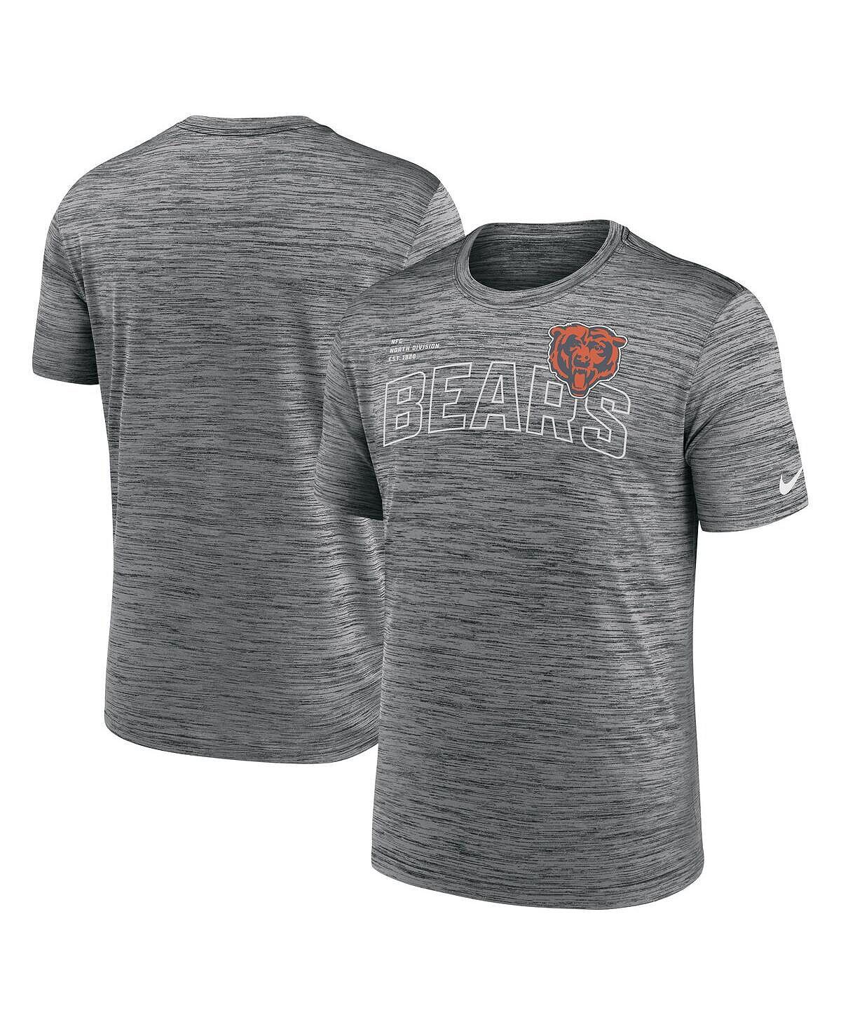

Мужская антрацитовая футболка Chicago Bears Velocity Arch Performance Nike, Черный, Мужская антрацитовая футболка Chicago Bears Velocity Arch Performance Nike