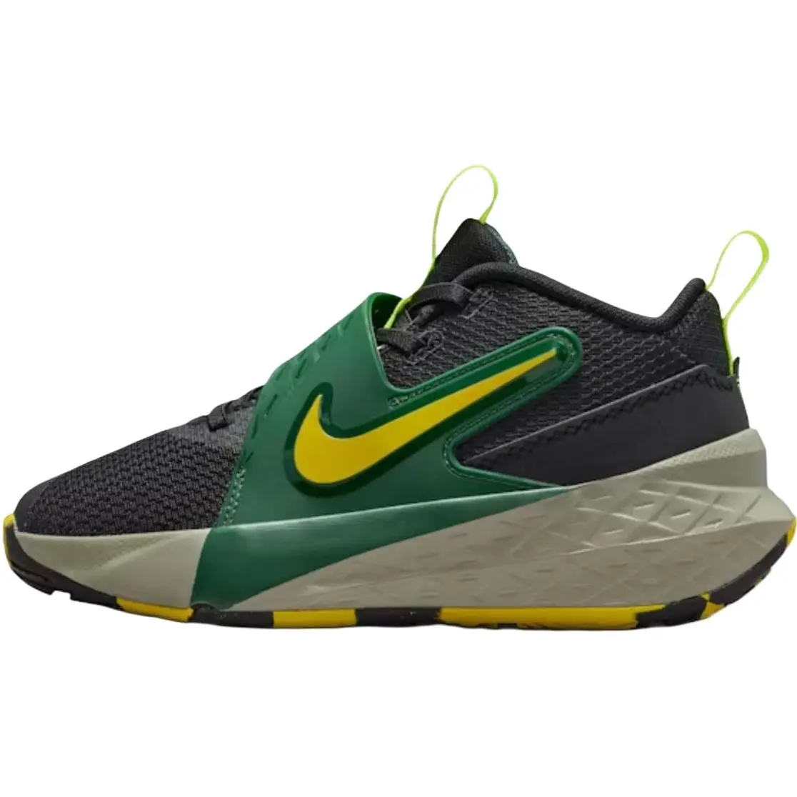 

Nike Team Hustle D 12 амортизаторы низкие детские баскетбольные кроссовки black/green kids'
