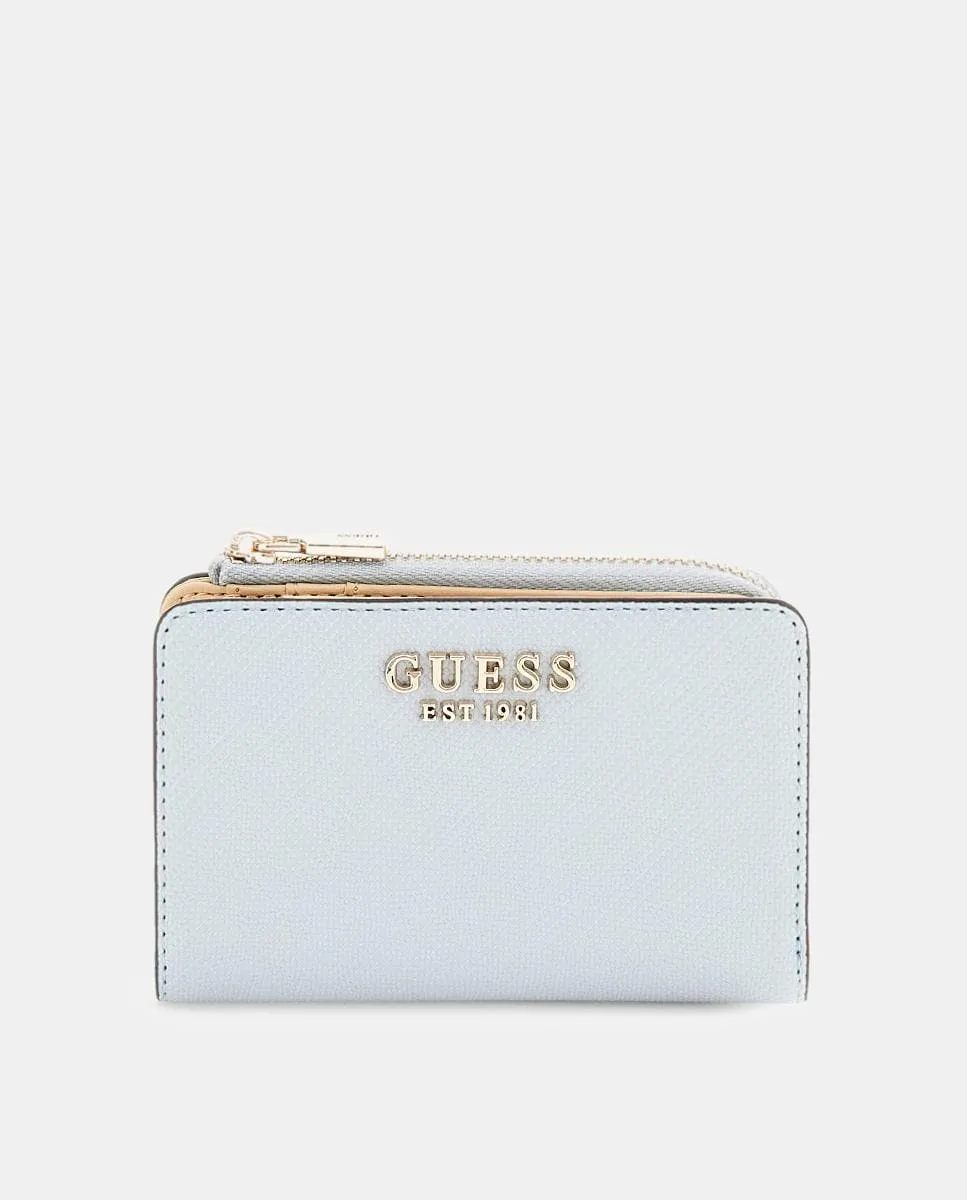 

Кошелек для карт и монет с молнией и магнитной застежкой Guess, светло-голубой