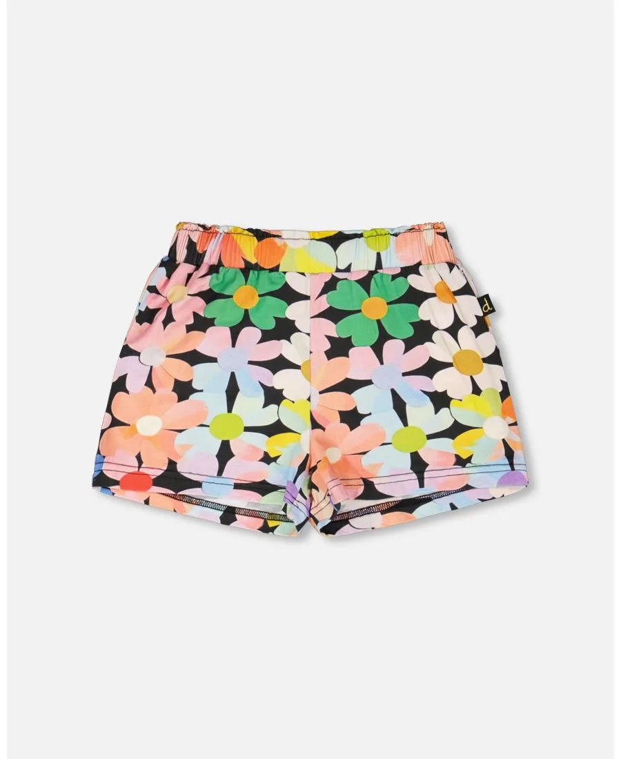 Полосатый свитер для девочек постарше Deux par Deux, черный floral print