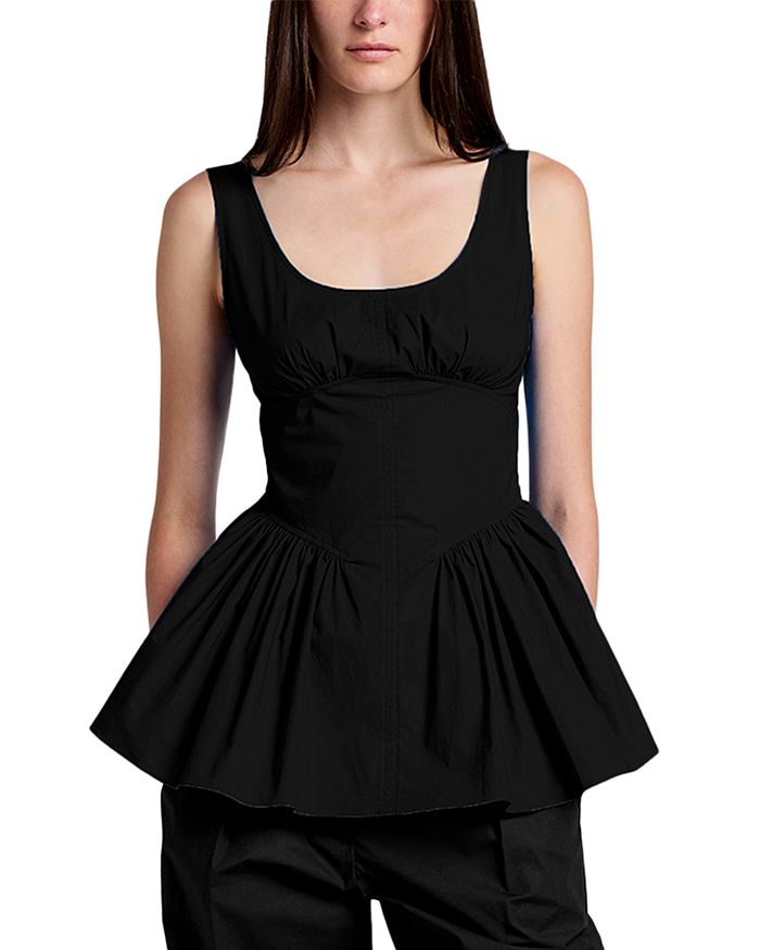 

Бадер Топ из поплина Proenza Schouler White Label, черный