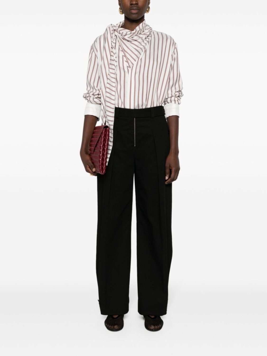 

Jil Sander брюки палаццо из канваса, черный