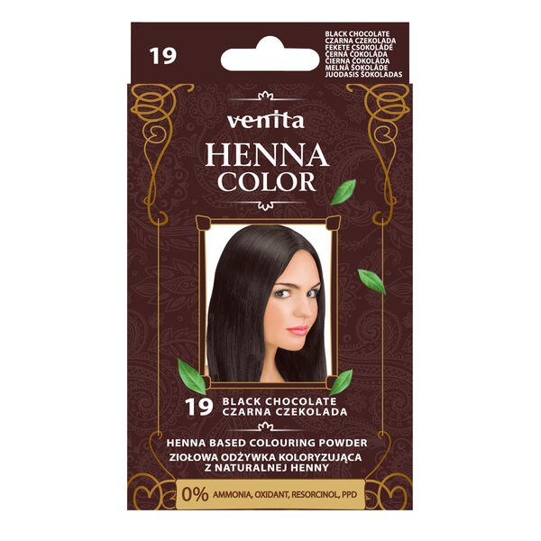 

Травяной кондиционер для волос с хной 19 черный шоколад, 75 г Venita Henna color, цвет 19 czarna czekolada