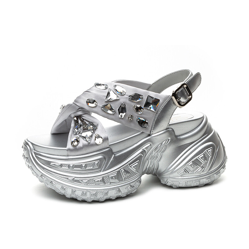 Сандалии женские Shoe Cabinet Floral Language, серебряный