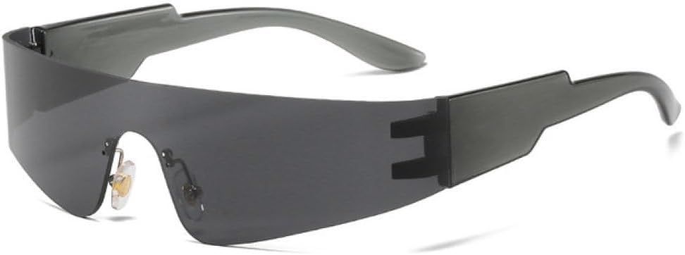 

Солнцезащитные очки LVTFCO в стиле стимпанк без оправы для женщин и мужчин, цельные спортивные очки, модные солнцезащитные очки с зеркальными линзами, разноцветные очки, Black