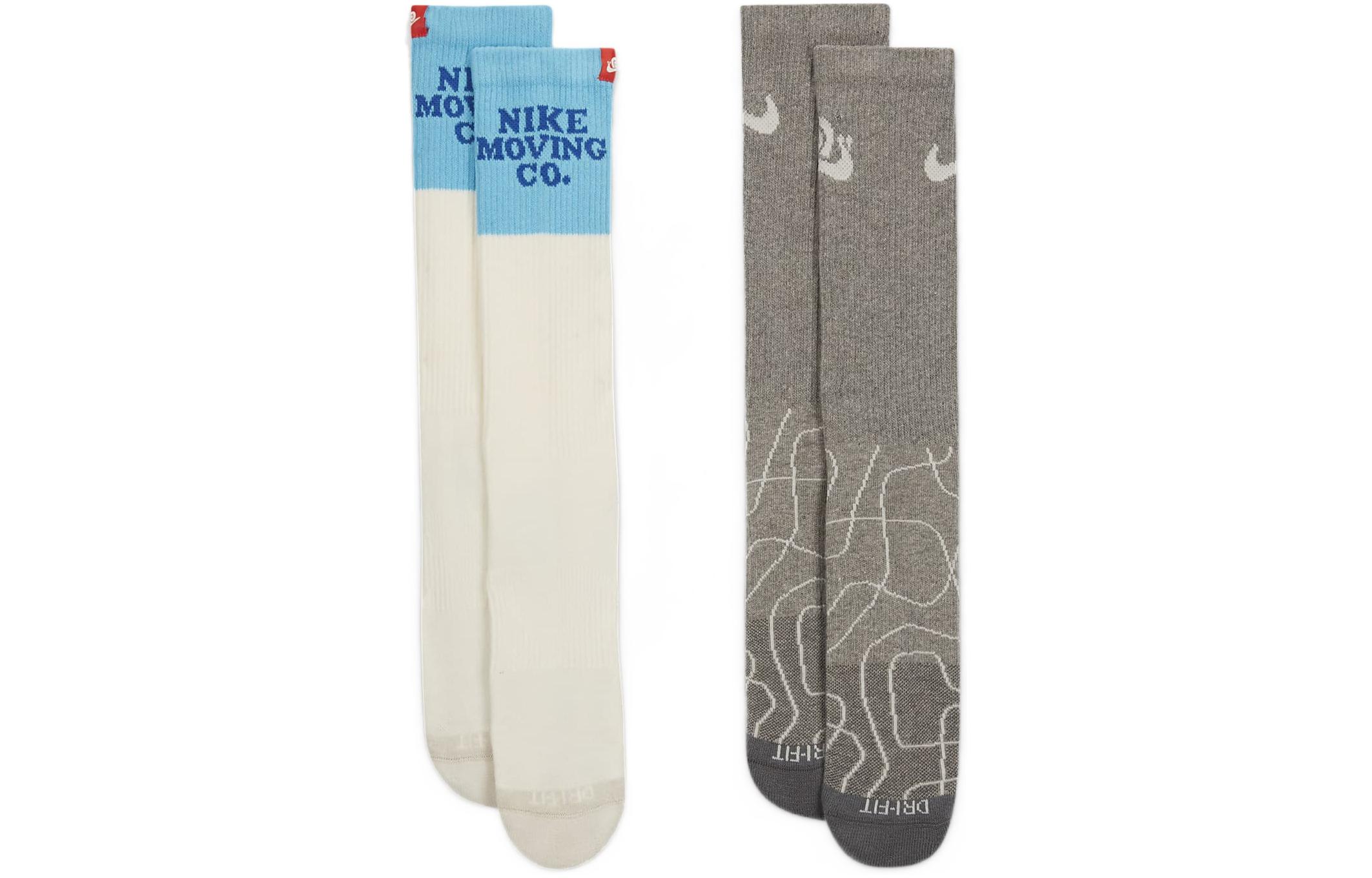 

Унисекс высокие носки Nike, 1 комплект 2 пары (Парусный белый+Коричневый)