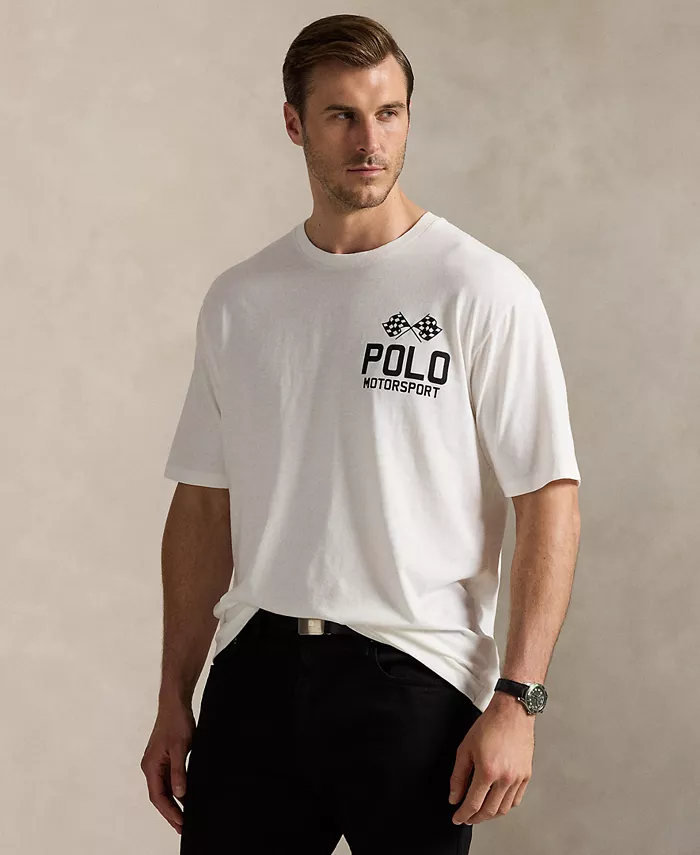 

Мужская футболка с принтом Big & Tall из слабжерси Polo Ralph Lauren, слоновая кость/кремовый