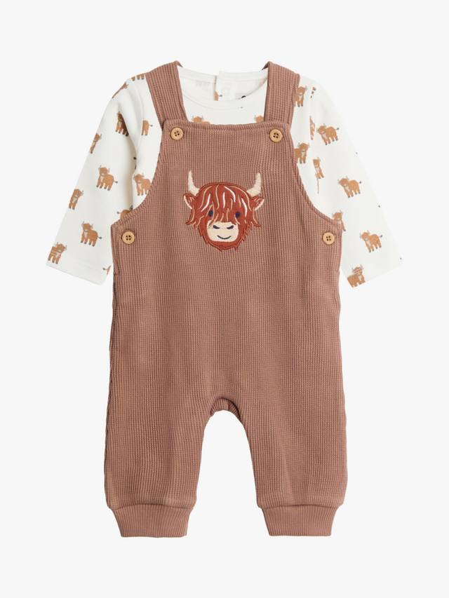 

Детский комплект комбинезон из хлопка с изображением коровы хайленд JoJo Maman Bébé, Brown