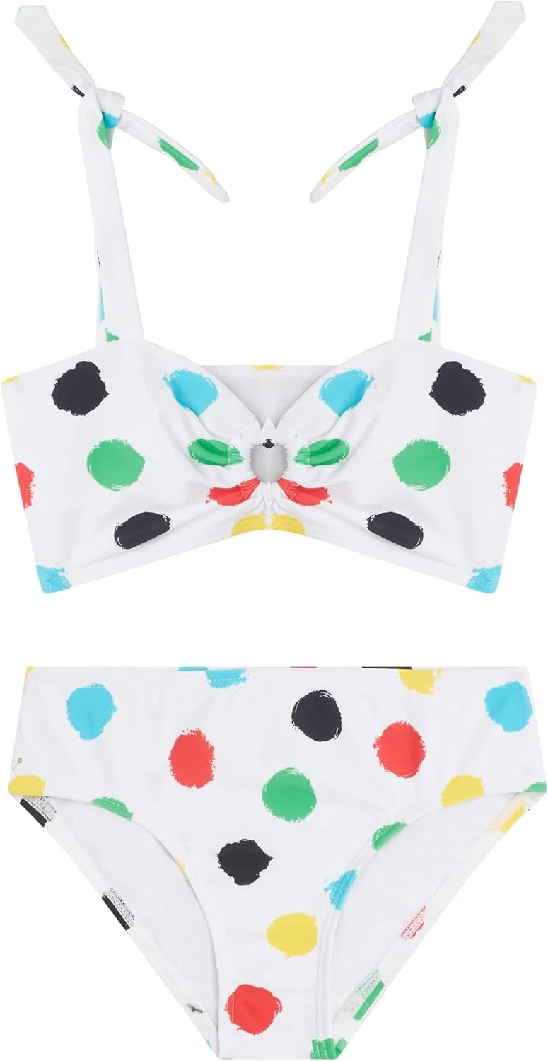 Купальник Kanu Surf Girls' Nellie Beach Sport UPF 50+ Sweetheart, комплект из 2 частей, Cori White
