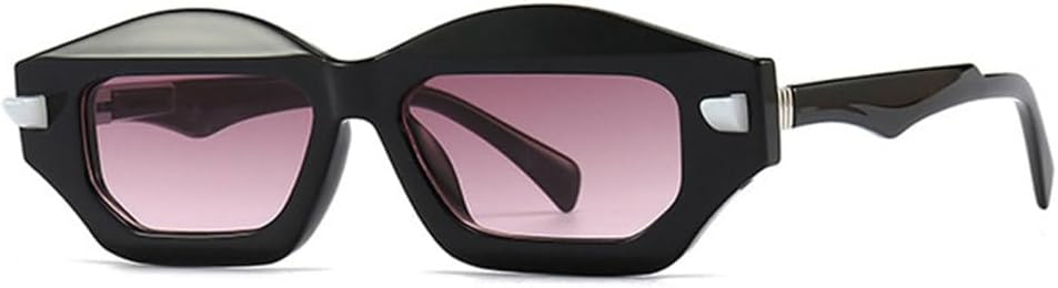 

Модные солнцезащитные очки Polygon 2027 для женщин с градиентным покрытием, защита от УФ-излучения UV400, ретро-стиль, заклепки, мужские солнцезащитные очки MTZJH, Black Purple Pink