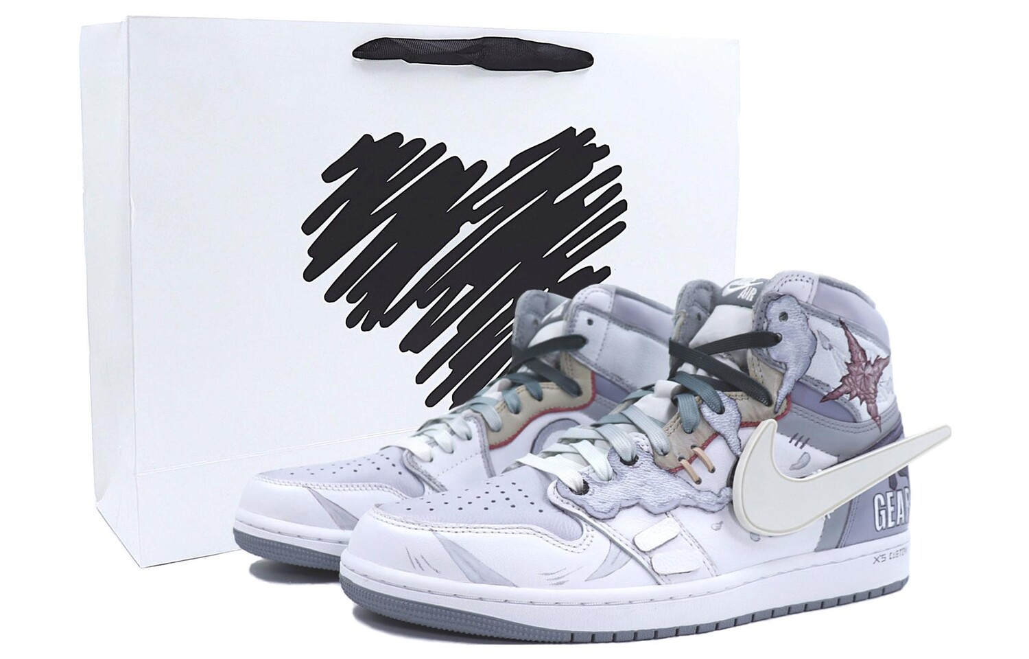 

Jordan Air Jordan 1 Vintage Баскетбольные кроссовки унисекс, White Purple Gray