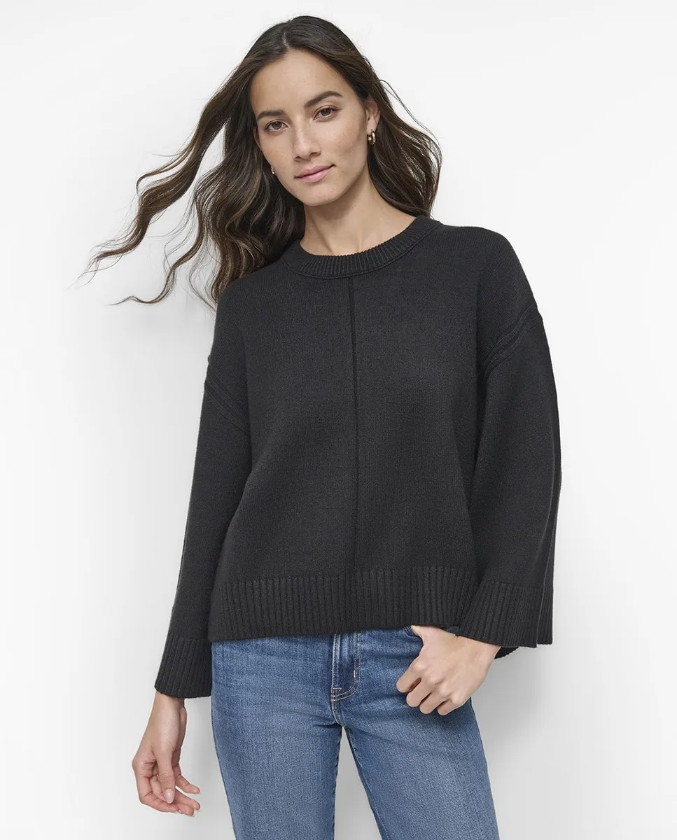 

Женский джемпер свободного кроя с круглым ребристым воротником Dkny Jeans, черный