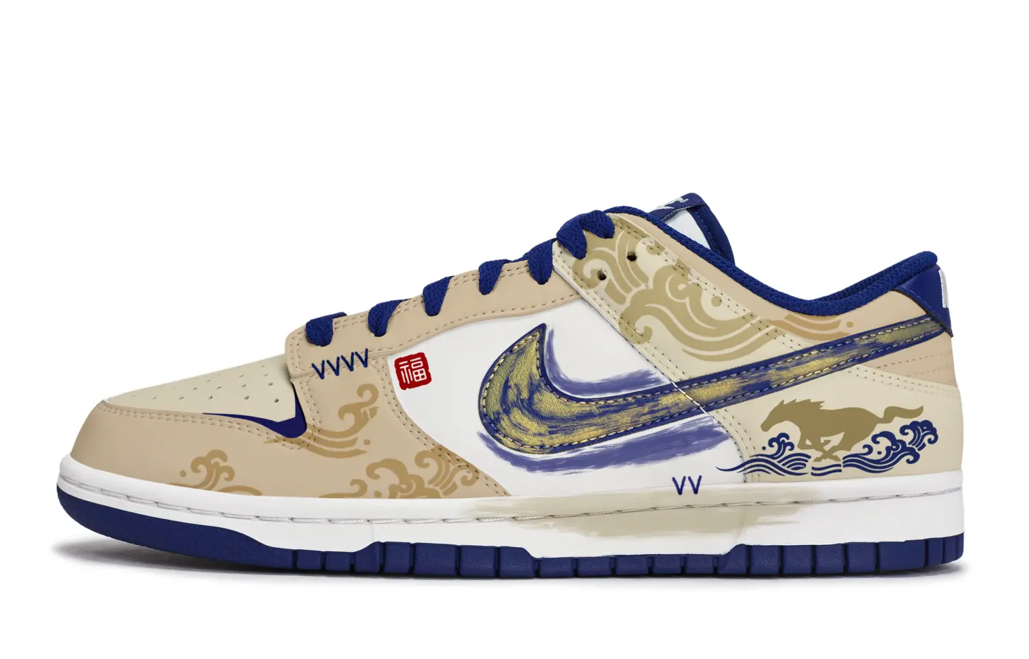 Nike Кроссовки Dunk Low Retro Slip Resistant low top для скейтбординга мужские, синие, белые, коричневые — фото 3
