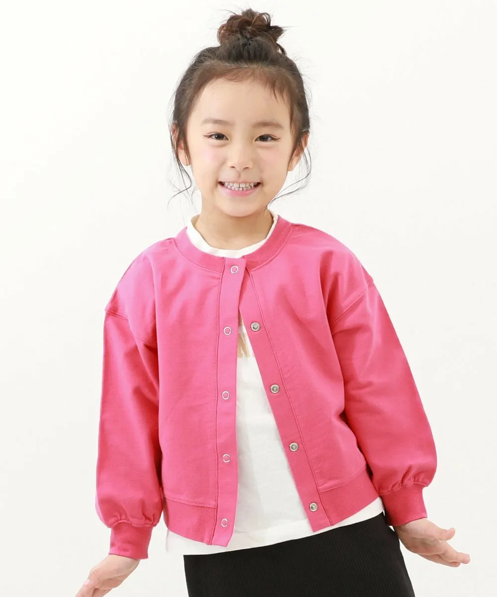 Кардиган из 100% хлопка, двухцветный, 2025AW Devirock, Cherry Pink