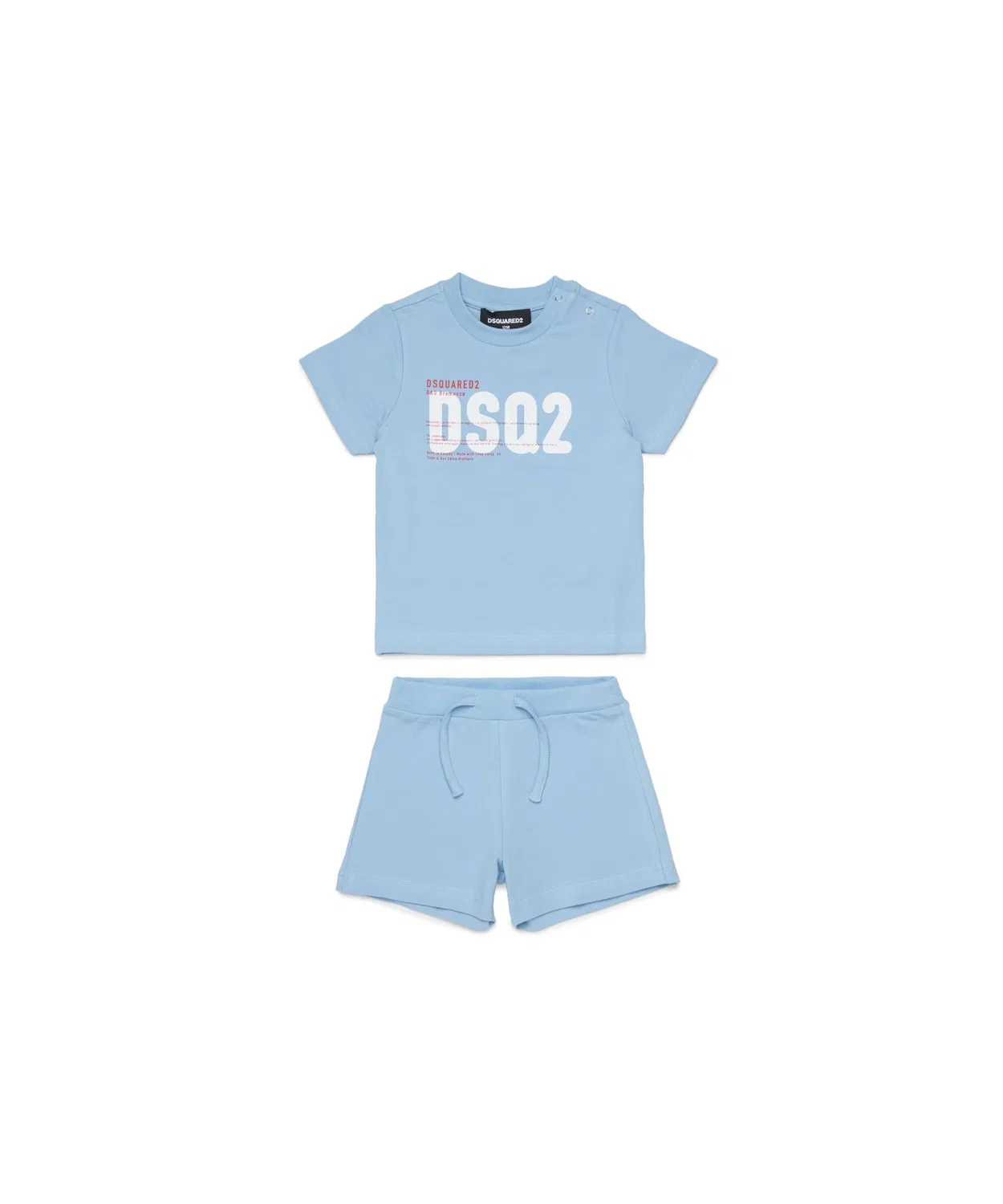 Детский костюм DSQUARED2 с логотипом, футболка и шорты, голубой
