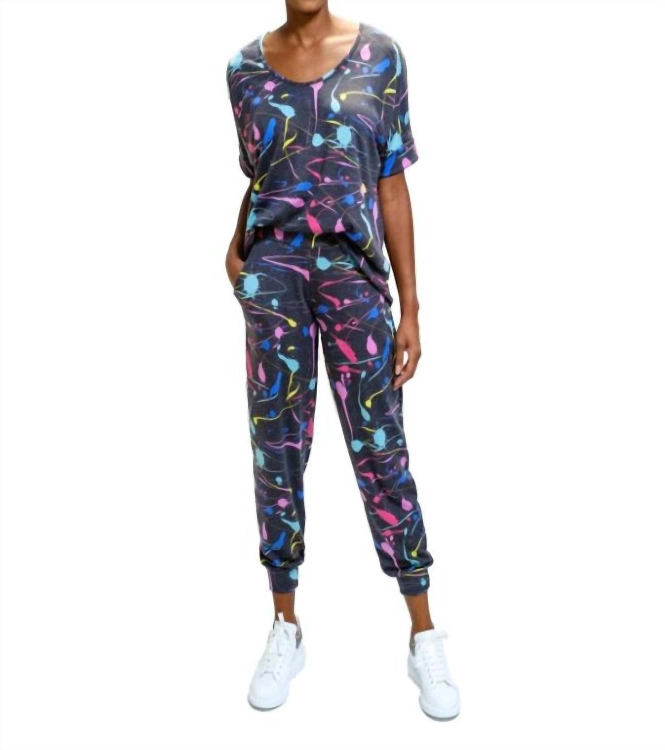 

Джоггеры с эффектом брызг краски в цвете charcoal Melissa Masse, Charcoal