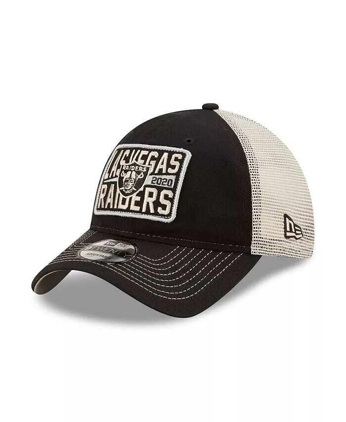 

Мужская черно-натуральная кепка Snapback Las Vegas Raiders Devoted Trucker 9TWENTY New Era, черный