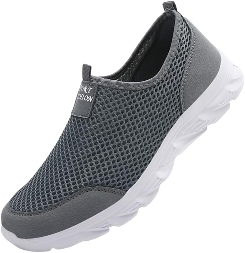 

Мужские дышащие кроссовки спортивные, легкие слипоны для активного отдыха, ходьбы, кемпинга и тренировок Hhhchpm, светло-серый