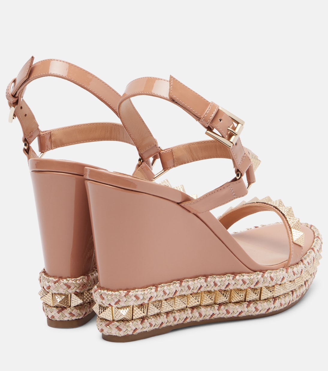 Пираклу 110 кожаные эспадрильи на клиновидной подошве Christian Louboutin, Blush/Lin Blush — фото 2