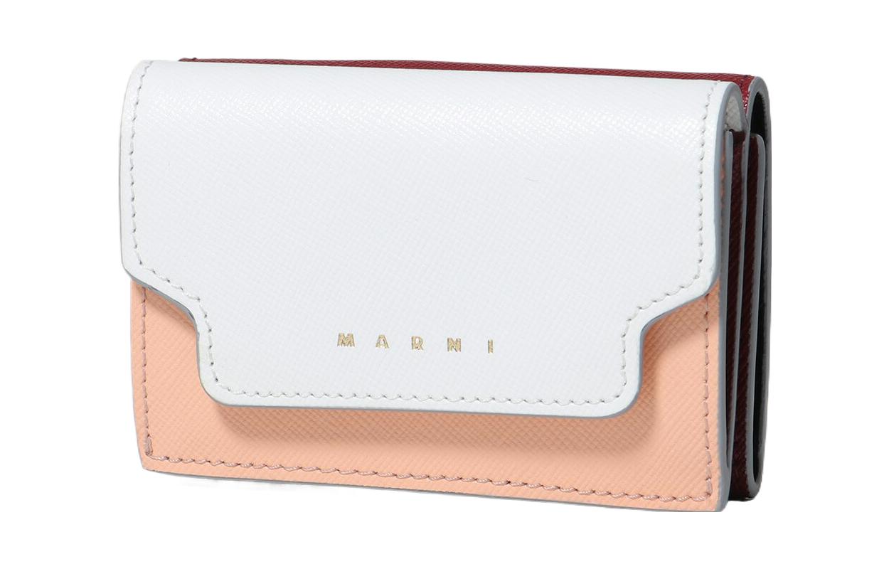 

Кошелёк из коровьей кожи для женщин бело-розовый MARNI