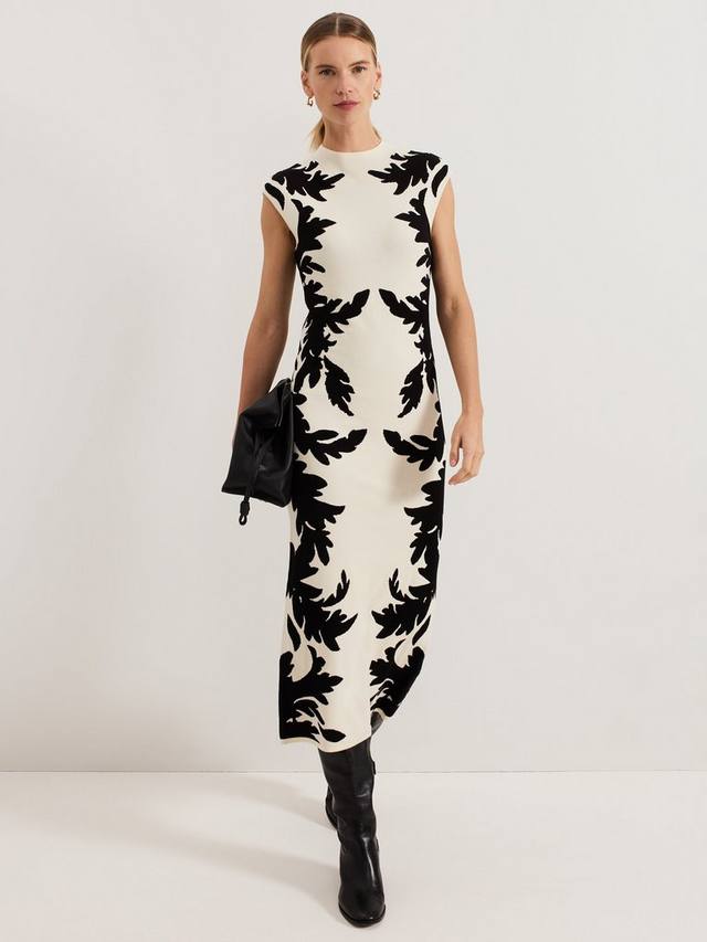 

Жаккардовое платье бет Phase Eight, цвет Black/Ivory