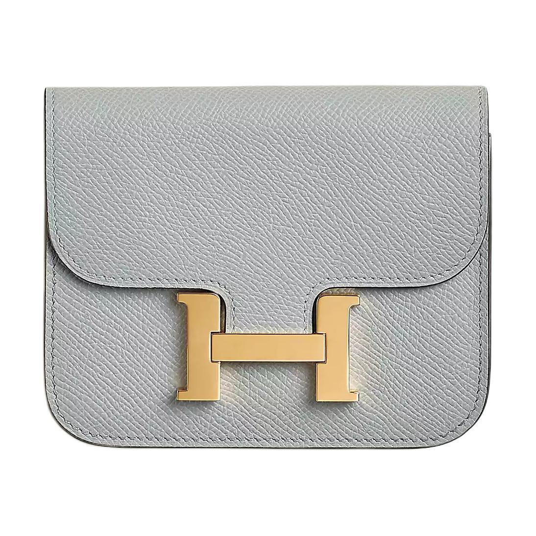 

HERMES Кошелёк Constance Slim Epsom Calfskin женский 8U Bleu Glacier Blue