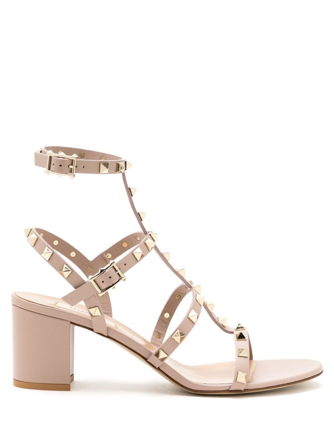 Valentino Garavani босоножки Rockstud, нейтральный цвет