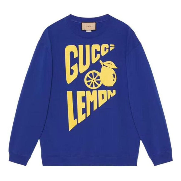 

Свитер lemon cotton sweatshirt 'blue' Gucci, синий