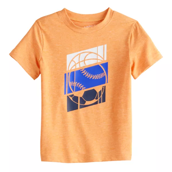 

Футболка с принтом для мальчиков и малышей Jumping Beans, цвет orange sport blocks
