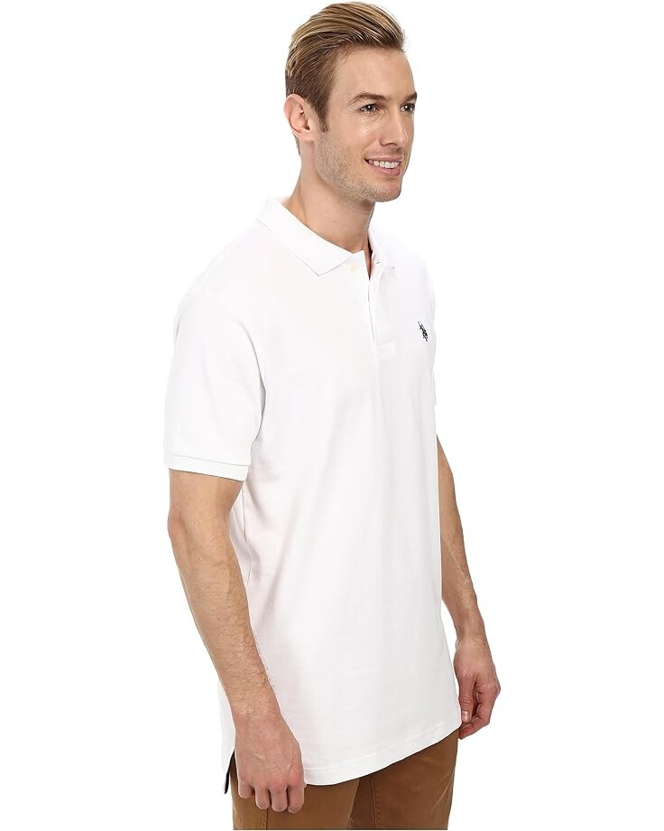 Поло U.S. Polo Assn. Solid Short Sleeve Interlock, белый — фото 4