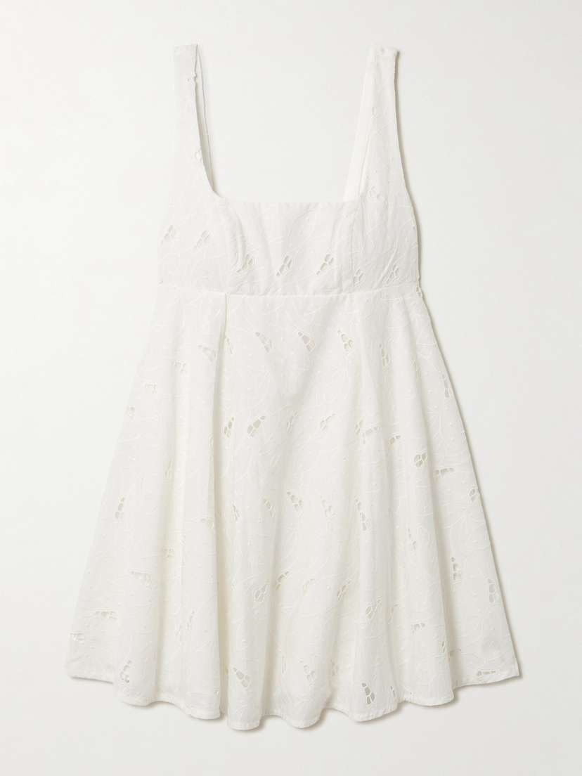 

Платье мини Lovis из английского поплина с вышивкой бродери Faithfull, белый