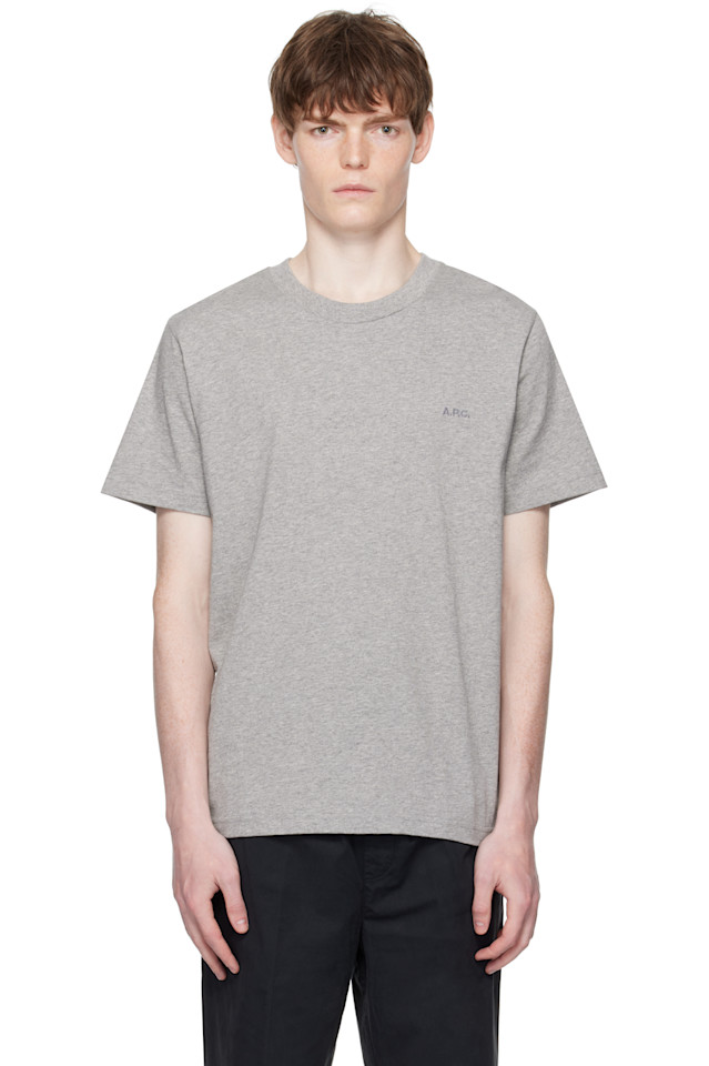 

Футболка 'a.p.c.' с вышивкой A.P.C., серый