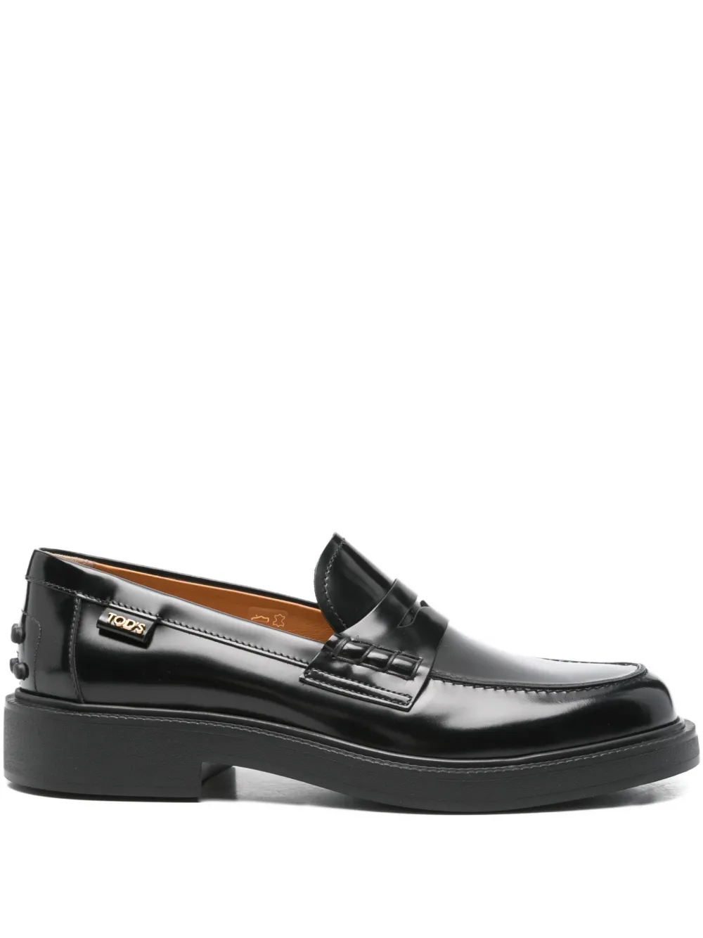 Кожаные мокасины с пенни-ремешком TOD'S, черный