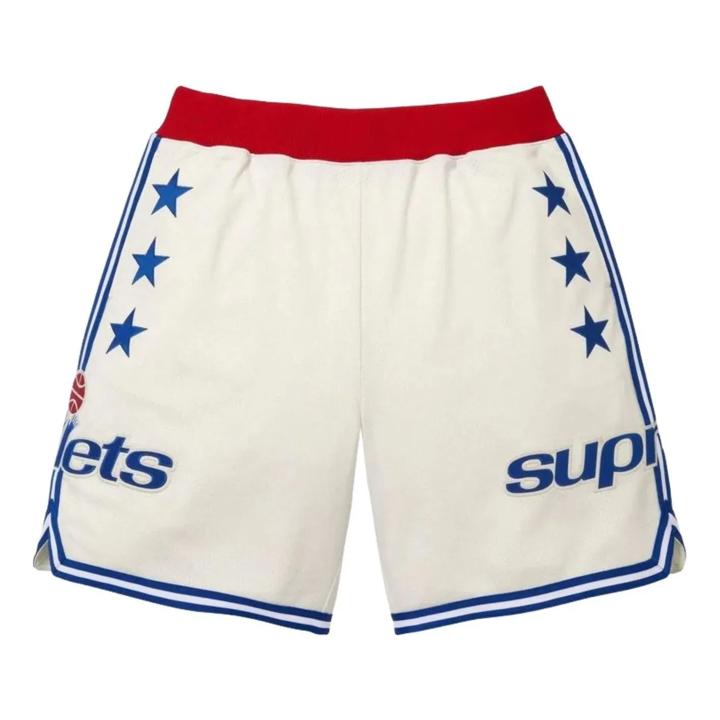 Баскетбольные шорты Supreme x Mitchell & Ness SS26 Teams, белые, SUP-SS26-282-WHT