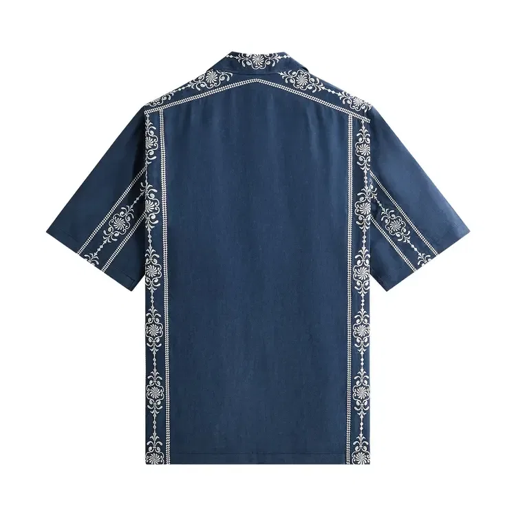 Рубашка с отложным воротником Kith Cupro Linen Thompson, черный — фото 2