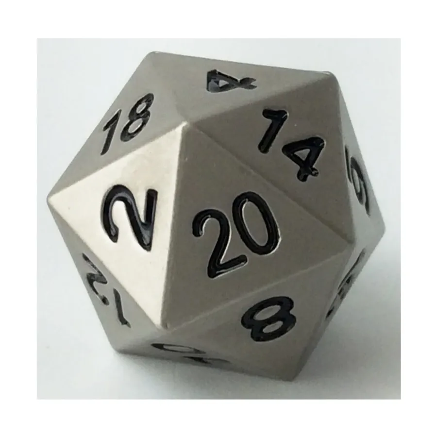 

d20 Металл с черными цифрами, Dice & Supplies (Unidentifiable Publisher)