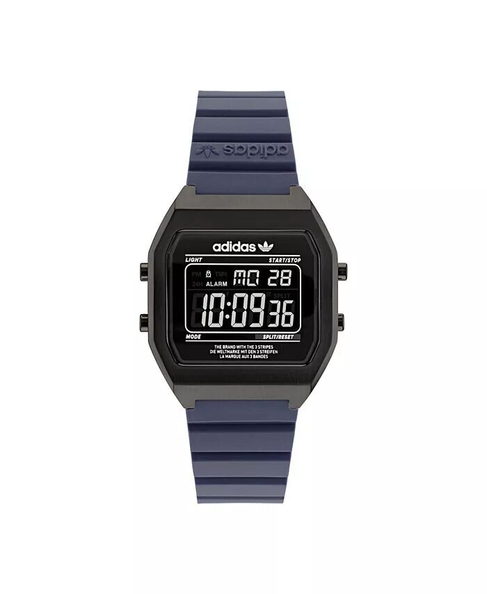 

Унисекс цифровые часы с двумя синими резиновыми ремешками, 36 мм adidas