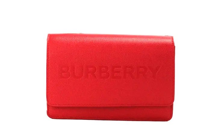 

Сумка через плечо Hampshire Small Red с тисненым логотипом из гладкой кожи Burberry