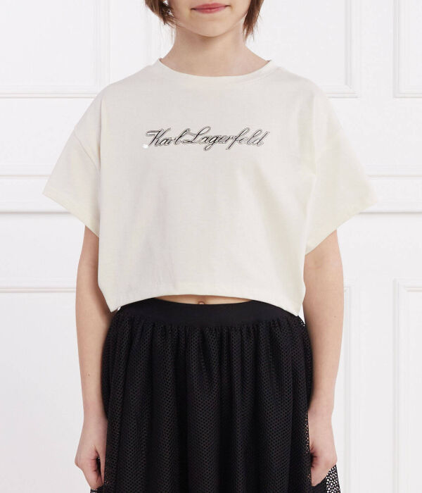 

Футболки Cropped fit Karl Lagerfeld Kids, белый